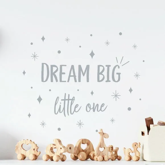 Dream Big Wall Sticker - Grey, Vinyl image