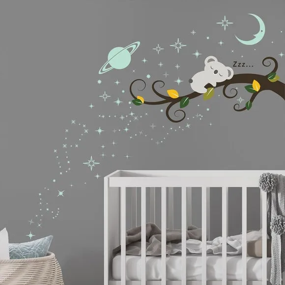Koala Wall Stickers with Glowing Stars - Vinyl