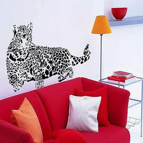 Leopard Wall Sticker - Black/White, Vinyl