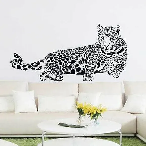 Leopard Wall Sticker - Black/White, Vinyl