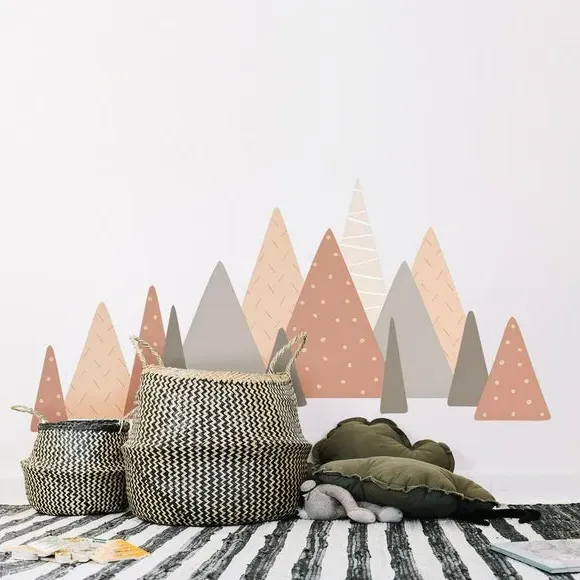 Mountain Wall Stickers - Pink, Vinyl