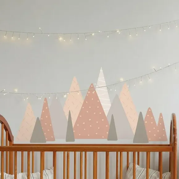Mountain Wall Stickers - Pink, Vinyl