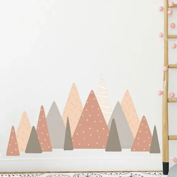 Mountain Wall Stickers - Pink, Vinyl