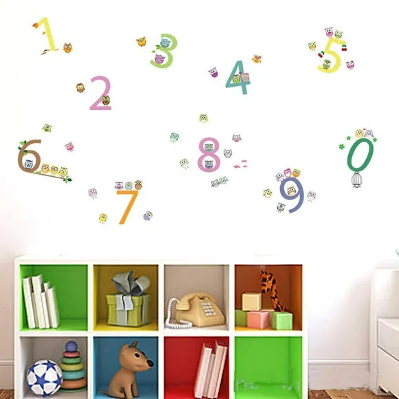 Numbers Wall Stickers - Multicolor, Vinyl