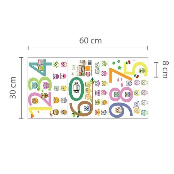 Numbers Wall Stickers - Multicolor, Vinyl