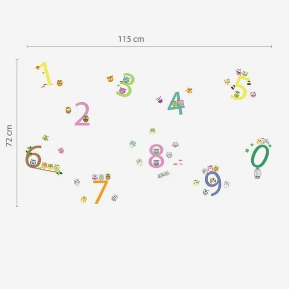 Numbers Wall Stickers - Multicolor, Vinyl