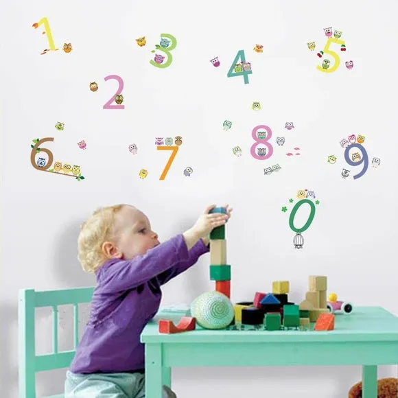 Numbers Wall Stickers - Multicolor, Vinyl