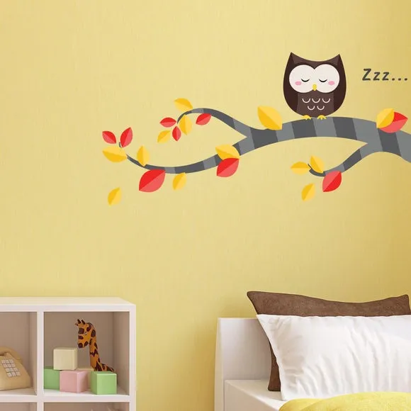 Owl Tree Wall Stickers - Multicolor, Vinyl