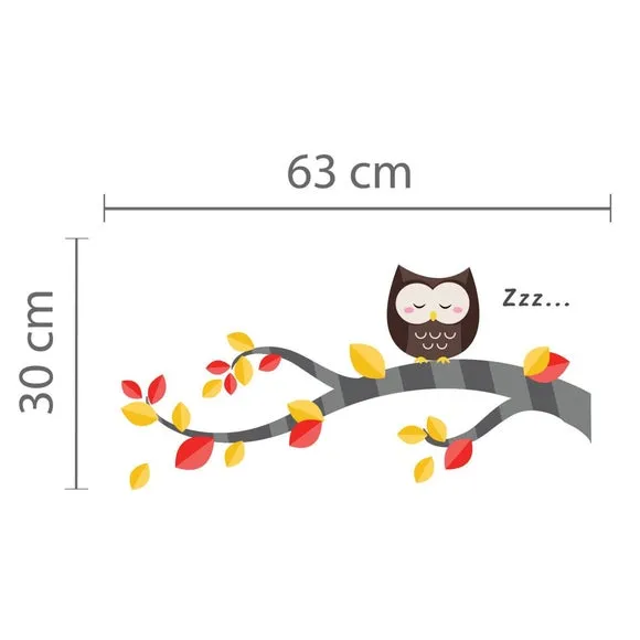 Owl Tree Wall Stickers - Multicolor, Vinyl