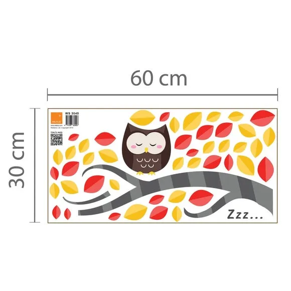Owl Tree Wall Stickers - Multicolor, Vinyl