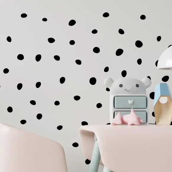 Polka Dot Wall Stickers - Black, Vinyl