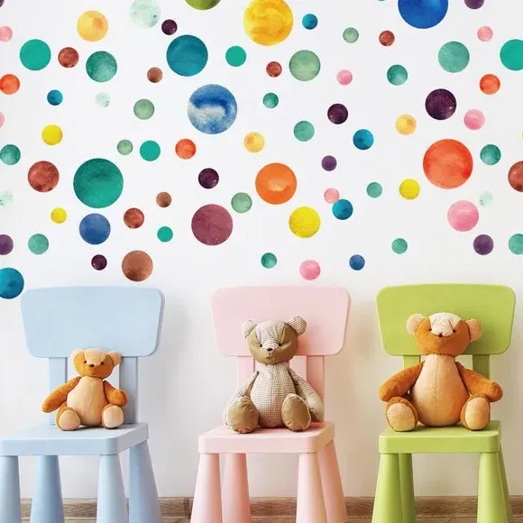 Polka Dot Wall Stickers - Multicolor, Vinyl