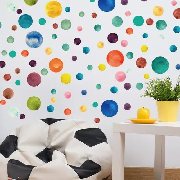 Polka Dot Wall Stickers - Multicolor, Vinyl
