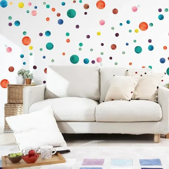 Polka Dot Wall Stickers - Multicolor, Vinyl