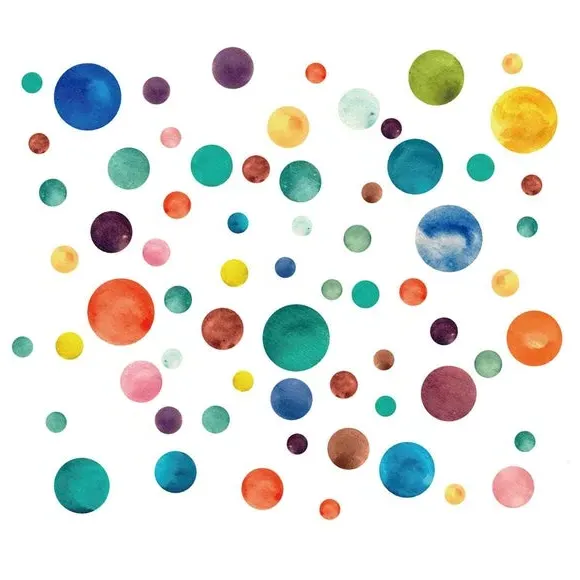 Polka Dot Wall Stickers - Multicolor, Vinyl