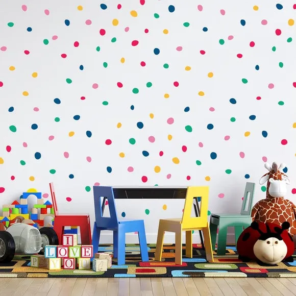 Polka Dot Wall Stickers - Multicolor, Vinyl image