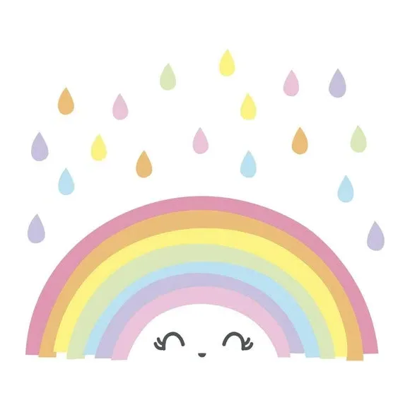 Rainbow Wall Stickers - Multicolor, Vinyl