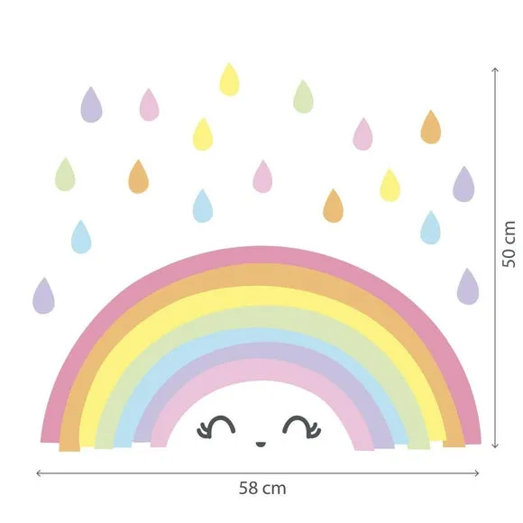 Rainbow Wall Stickers - Multicolor, Vinyl