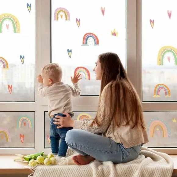 Rainbow Wall Stickers - Multicolor, Vinyl