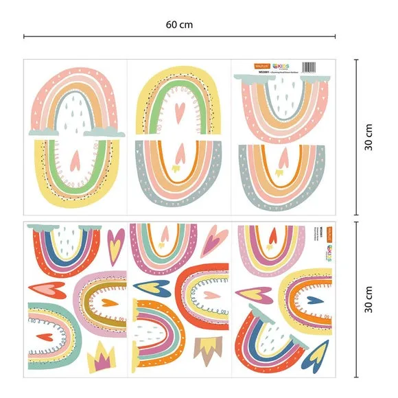 Rainbow Wall Stickers - Multicolor, Vinyl