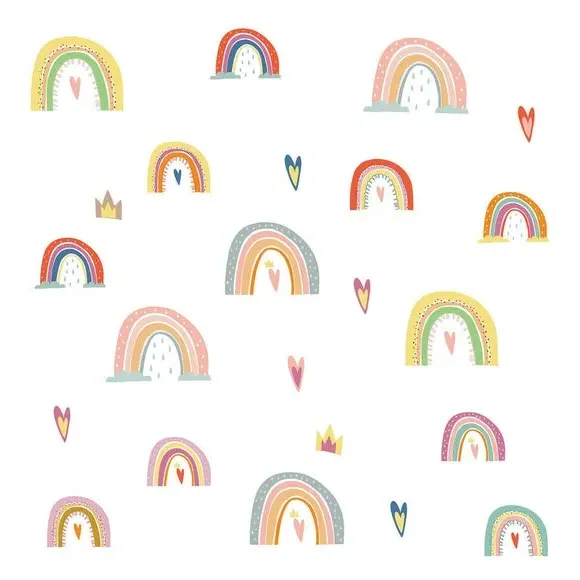 Rainbow Wall Stickers - Multicolor, Vinyl