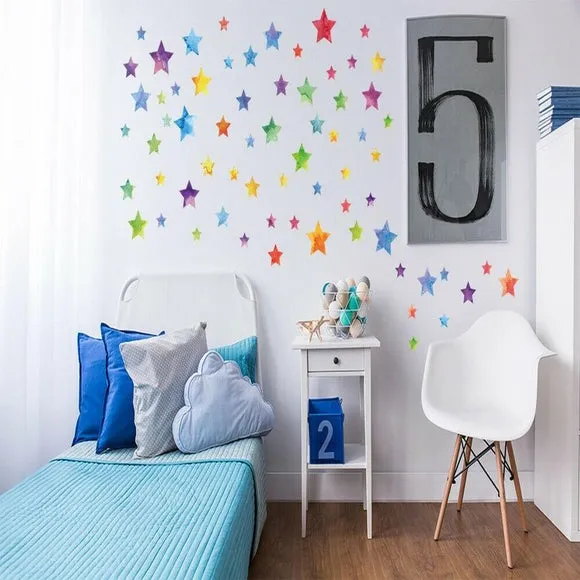 Star Wall Stickers - Multicolor, Vinyl