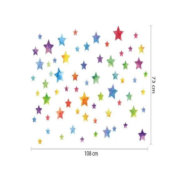 Star Wall Stickers - Multicolor, Vinyl