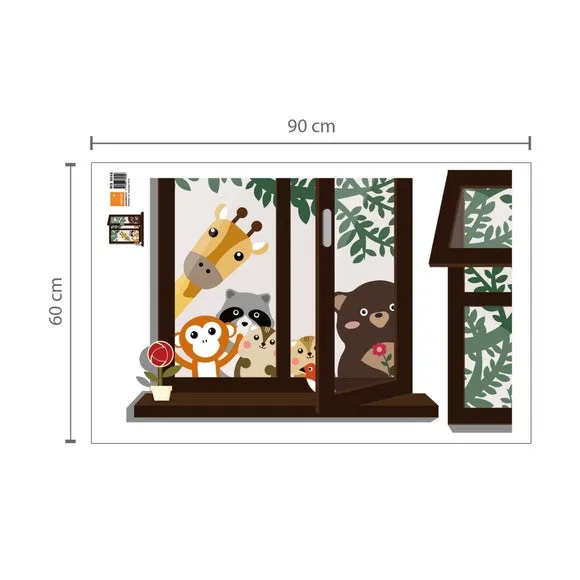 Window View Wall Sticker - Multicolor, Vinyl