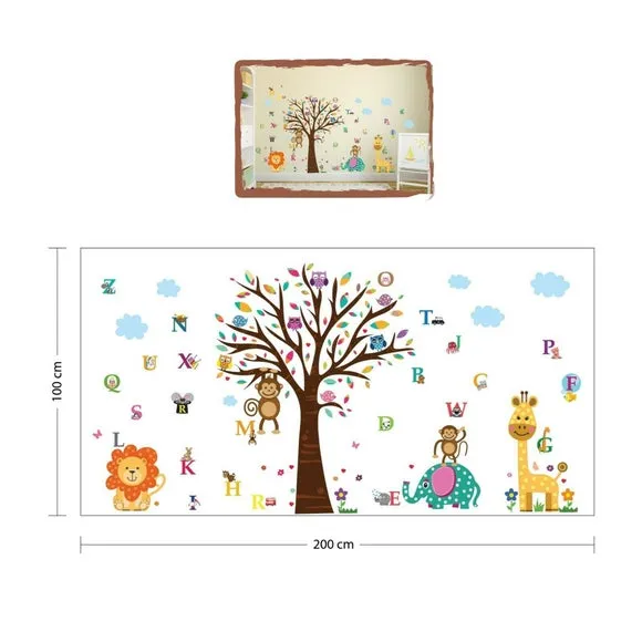 Zoo Alphabet Wall Stickers - Multicolor, Vinyl
