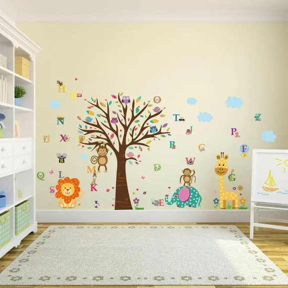 Zoo Alphabet Wall Stickers - Multicolor, Vinyl