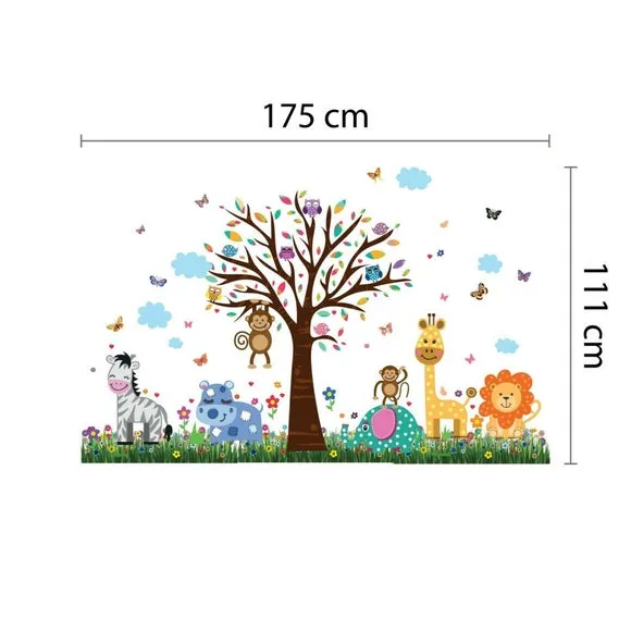 Zoo Animal Wall Sticker Set - Multicolor, Vinyl