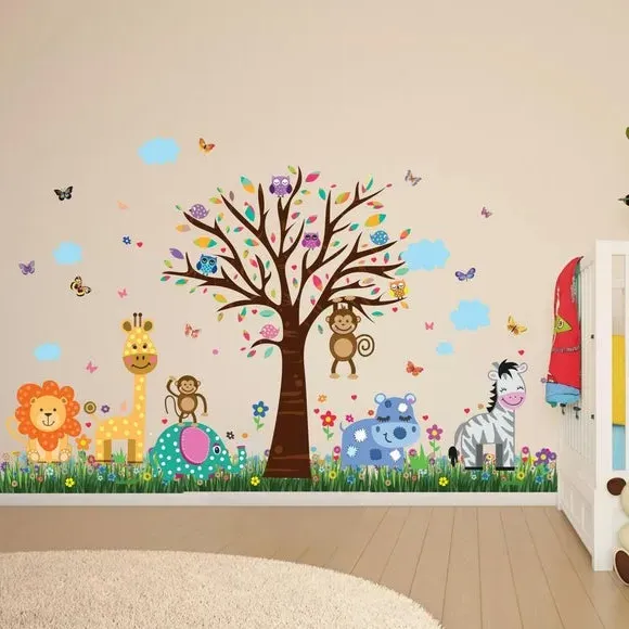 Zoo Animal Wall Sticker Set - Multicolor, Vinyl image