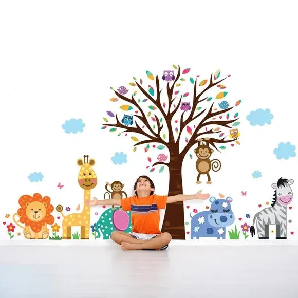 Zoo Animal Wall Stickers - Multicolor, Vinyl