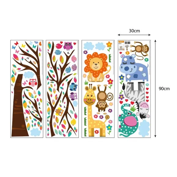 Zoo Animal Wall Stickers - Multicolor, Vinyl