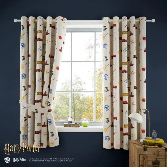 Blackout Eyelet Curtains - Natural, Polycotton