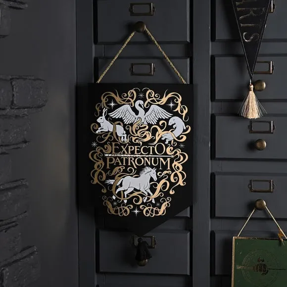 Hanging Plaque Glow in Dark - Black, Wood
