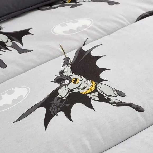 Single Duvet Set with Pillowcase - Grey, Polyester