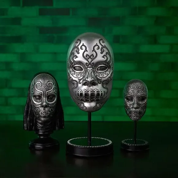 Small Death Eater Mask Ornament - Silver, Resin