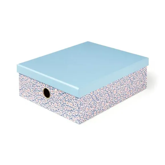 A4 Storage Box with Lid - Multicolor, Floral