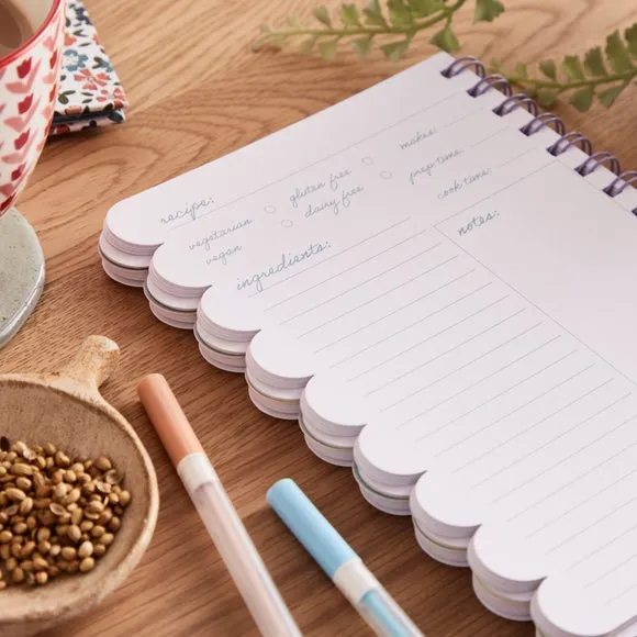 A5 Recipe Book Floral - Multicolor, Wiro Bound
