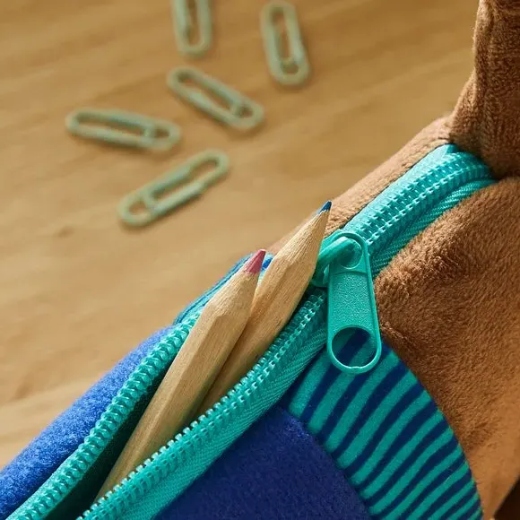 Dog-Shaped Pencil Case with Zip - Multicolor