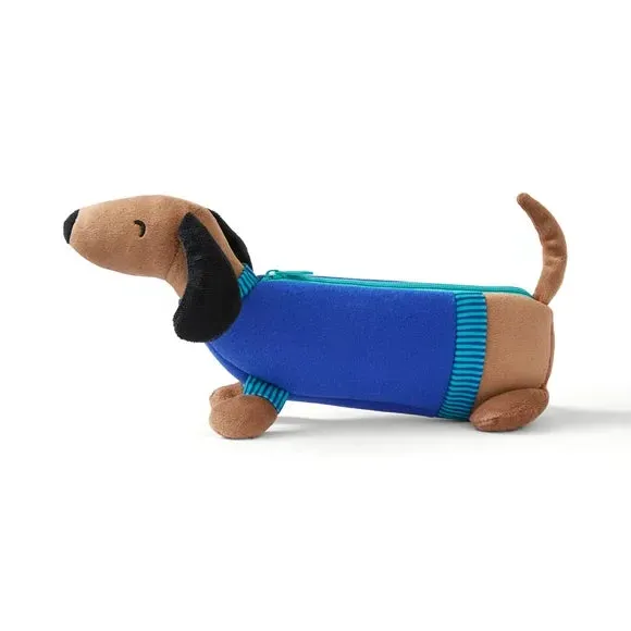 Dog-Shaped Pencil Case with Zip - Multicolor