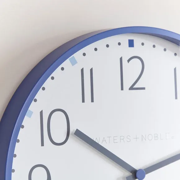 Round Wall Clock Analogue Display - Blue