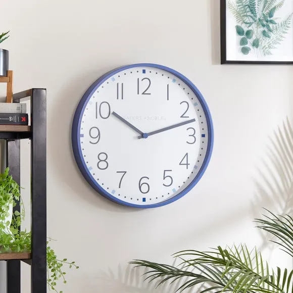 Round Wall Clock Analogue Display - Blue image
