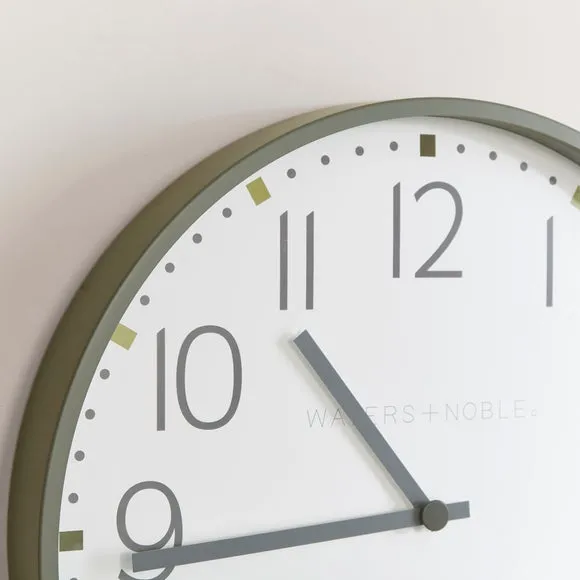 Round Wall Clock Analogue Display - Green