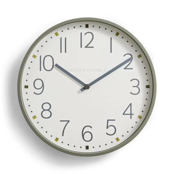 Round Wall Clock Analogue Display - Green