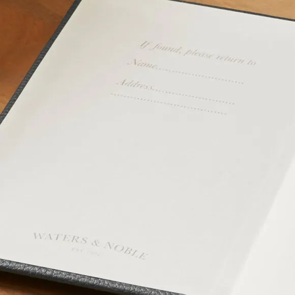 Ruled Notebook with Bookmark - Black, Faux Leather