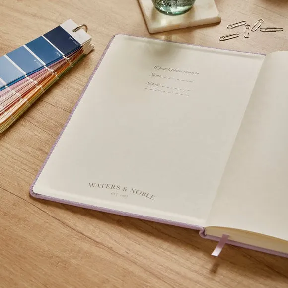 Ruled Notebook with Bookmark - Lilac, Faux Leather