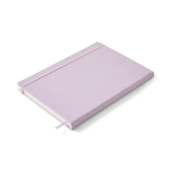 Ruled Notebook with Bookmark - Lilac, Faux Leather