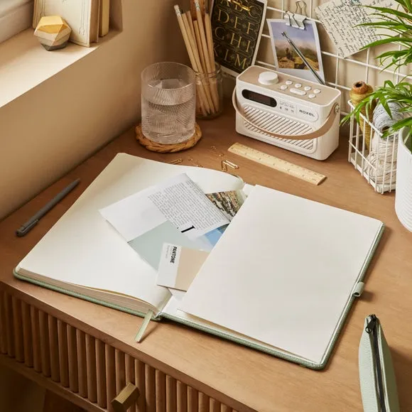 Ruled Notebook with Bookmark - Lilypad, Faux Leather